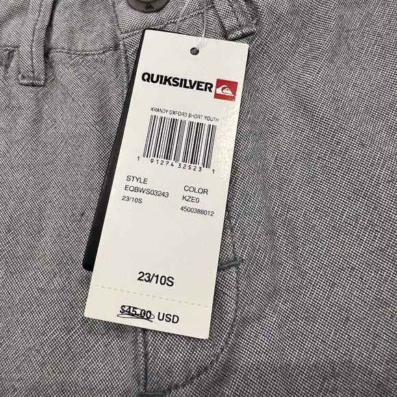 Quiksilver Youth Boy 23 10S Krandy Oxford Walk Short Gray - Picture 6 of 6